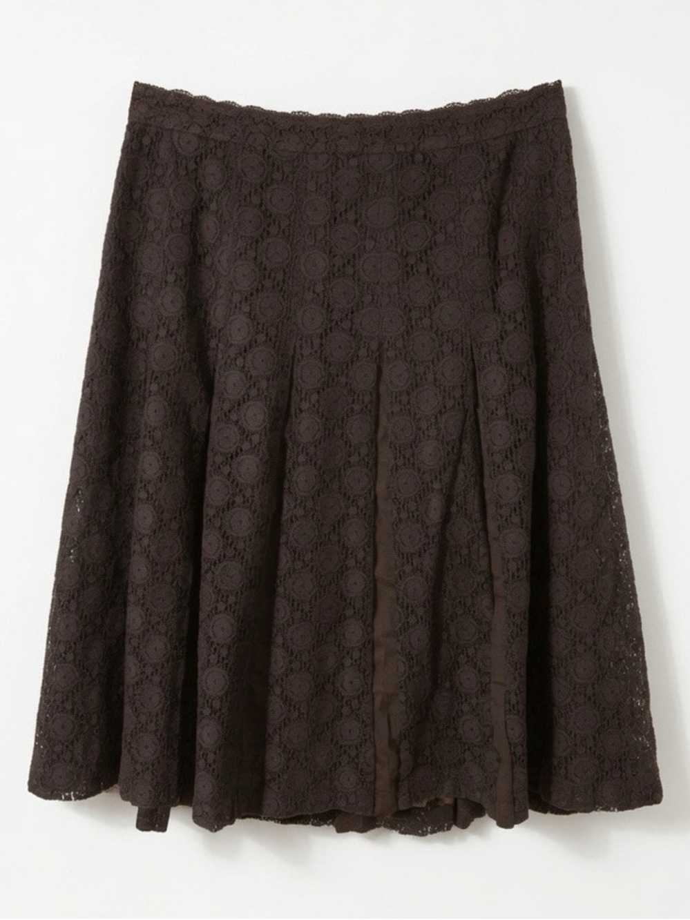NWT Ann Taylor LOFT Lace Overlay Pleated Fully Lined Aline Skirt Grosgrain Waist